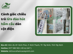 Cảnh giác chiêu trò lừa đảo hút hầm cầu dán cột điện