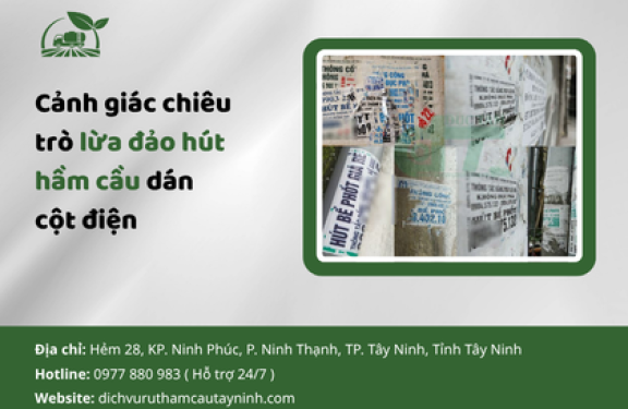 Cảnh giác chiêu trò lừa đảo hút hầm cầu dán cột điện