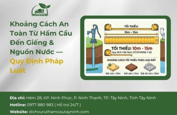 Khoảng Cách An Toàn Từ Hầm Cầu Đến Giếng & Nguồn Nước — Quy Định Pháp Luật