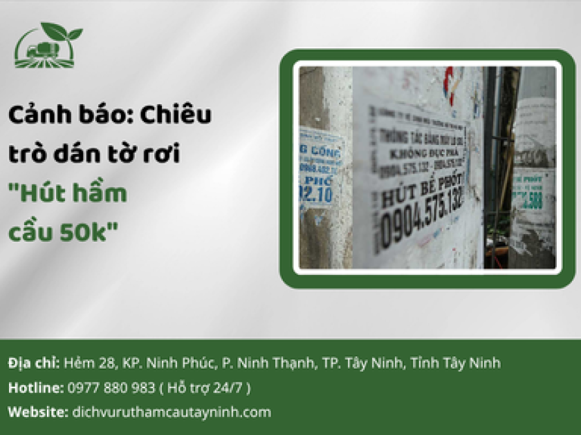 Cảnh báo: Chiêu trò dán tờ rơi "Hút hầm cầu 50k"