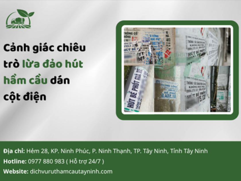 Cảnh giác chiêu trò lừa đảo hút hầm cầu dán cột điện