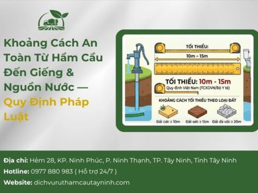 Khoảng Cách An Toàn Từ Hầm Cầu Đến Giếng & Nguồn Nước — Quy Định Pháp Luật