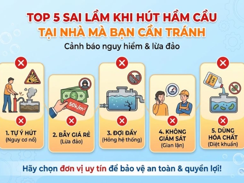 Top 5 Sai Lầm Khi Hút Hầm Cầu Tại Nhà Mà Bạn Cần Tránh