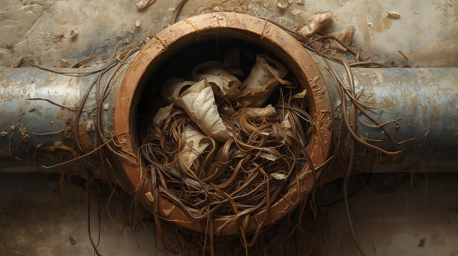 Đường ống bị tắc nghẽn nghiêm trọng do vứt rác vào bồn cầu