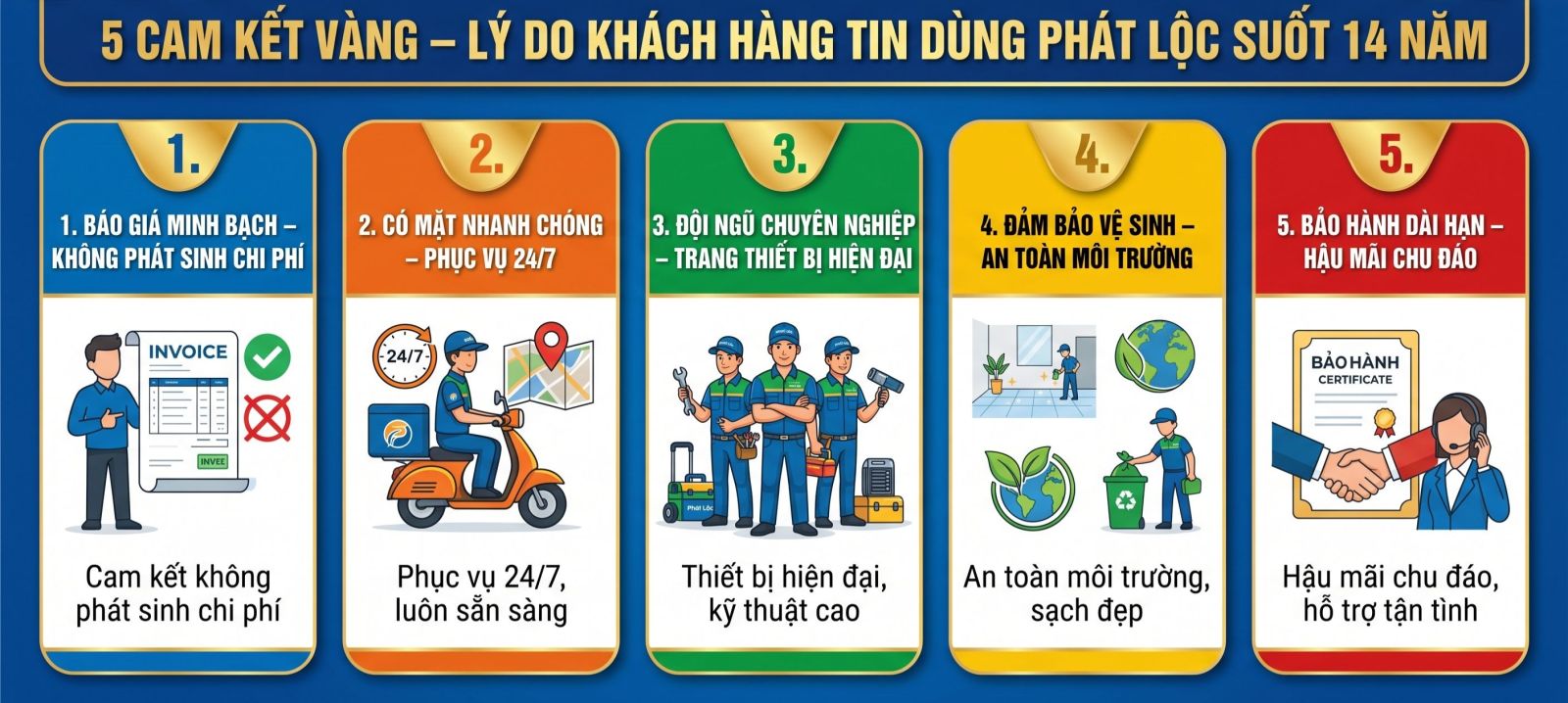 5 cam kết vàng của Phát Lộc