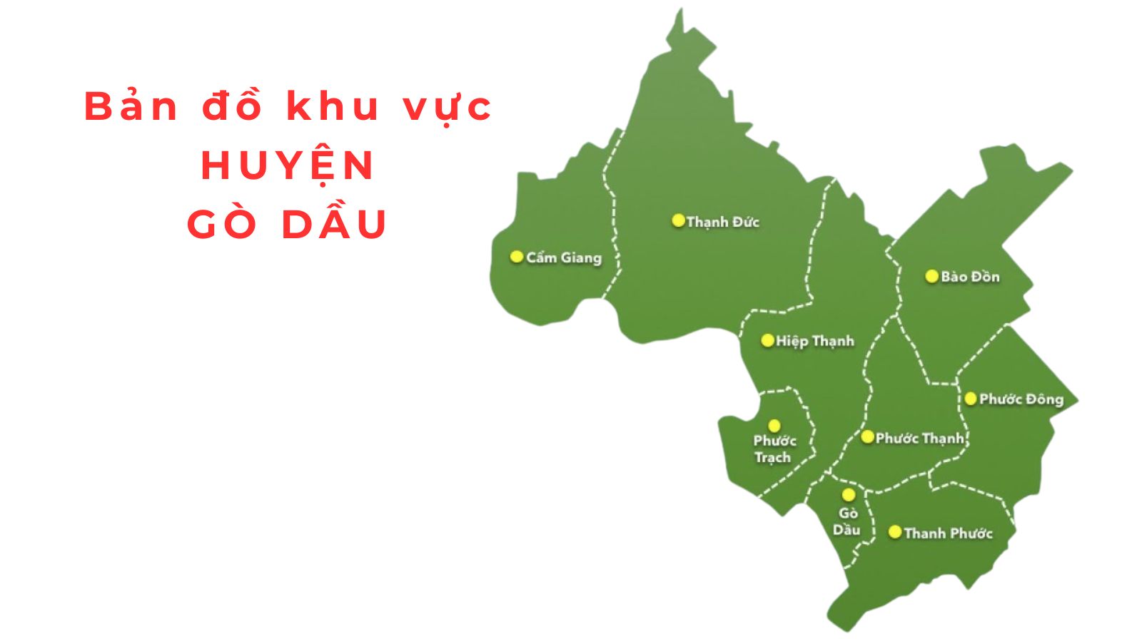 Bản đồ khu vực Gò Dầu với vùng phủ sóng dịch vụ