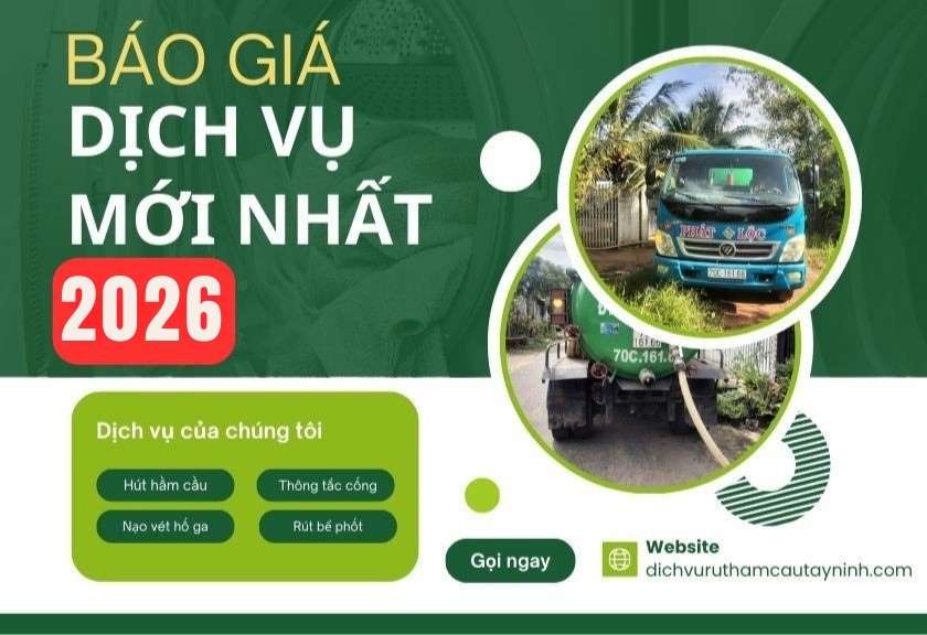 Báo giá chi tiết dịch vụ hút hầm cầu 2026 mới nhất