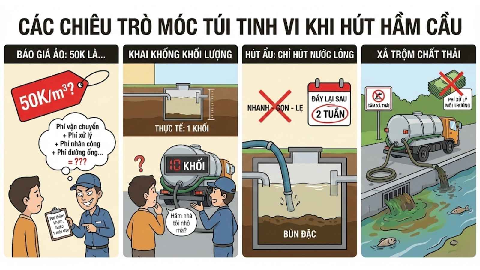 Các chiêu trò trong hút hầm cầu