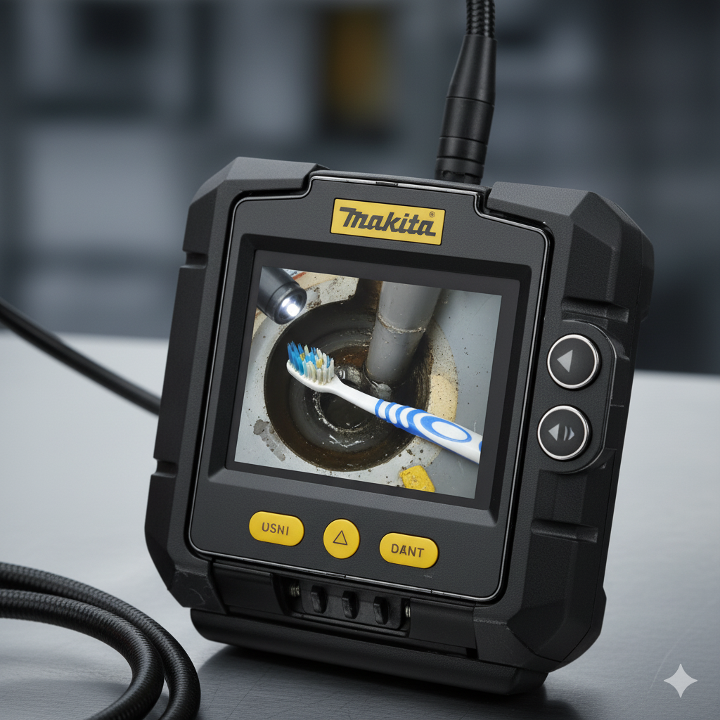 hiển thị hình ảnh dị vật bên trong đường ống được ghi lại từ camera nội soi.png