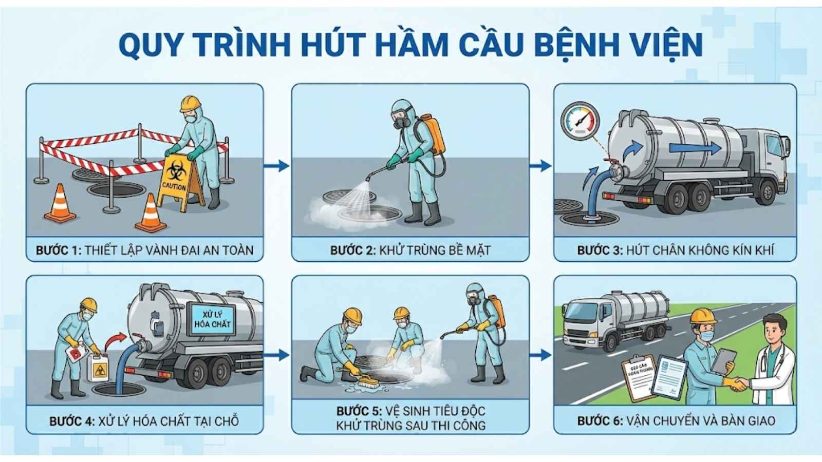 Quy Trình Hút Hầm Cầu Bệnh Viện
