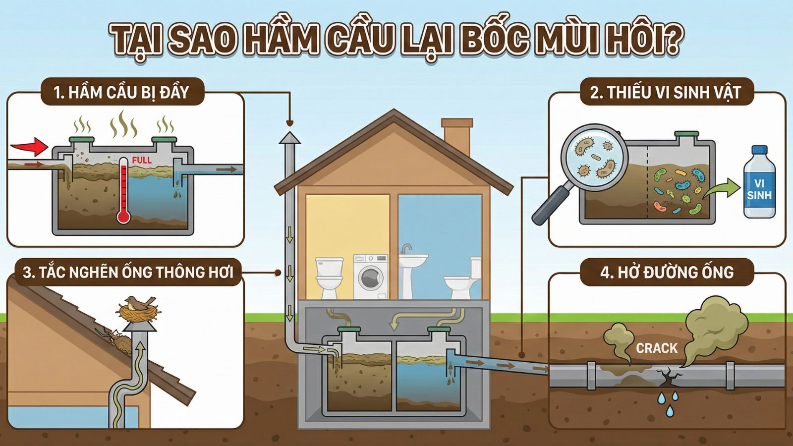 Tại Sao Hầm Cầu Lại Bốc Mùi Hôi?