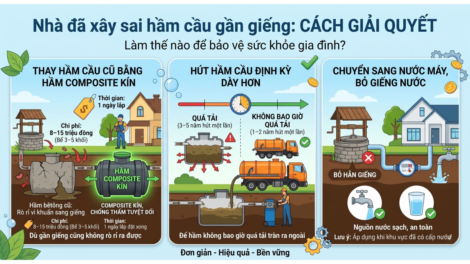 Cách giải quyết khi xây hầm cầu gần nhà