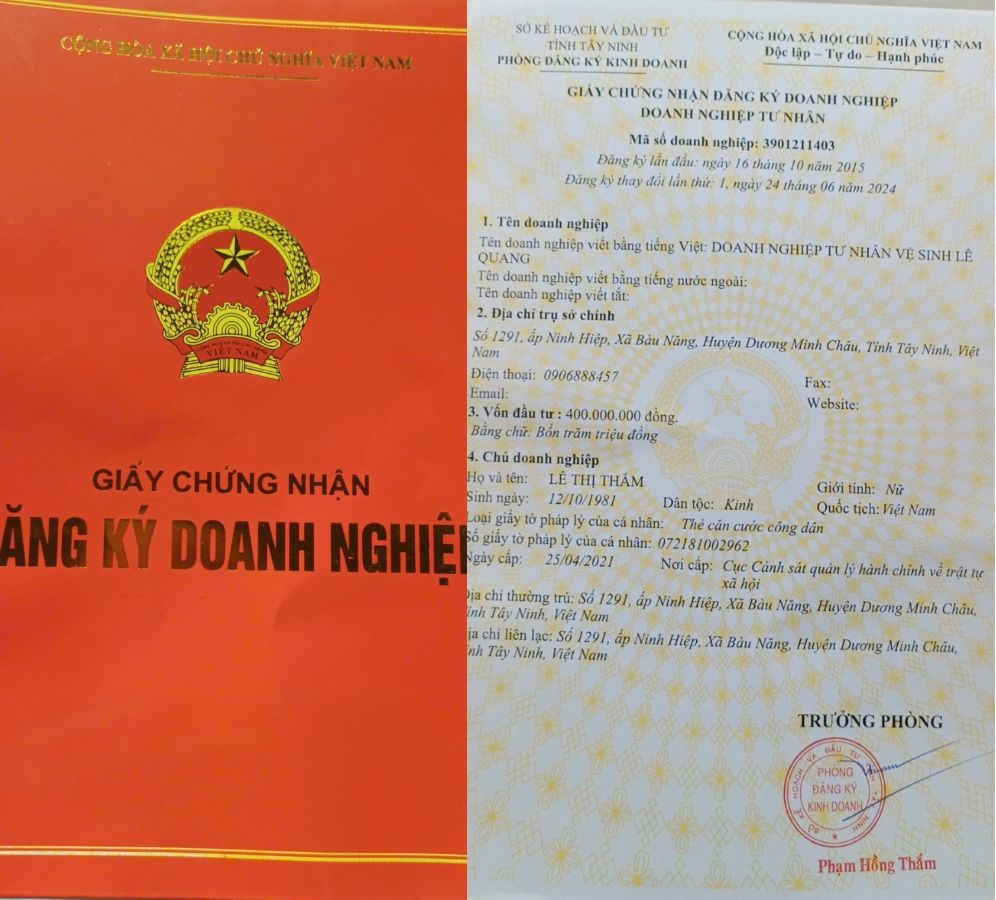 Thông tin pháp lý Doanh nghiệp Tư nhân Phát Lộc