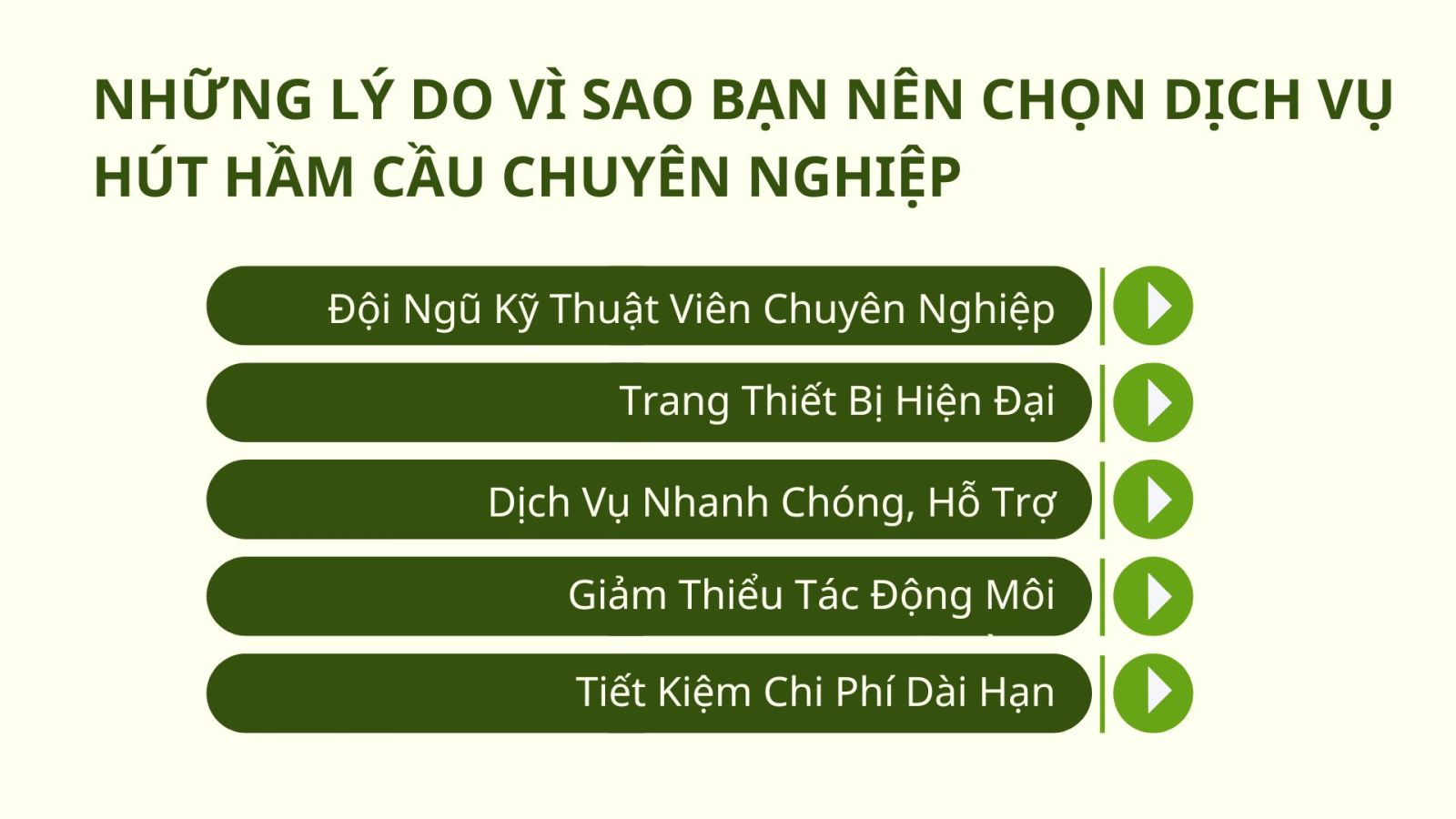 Các lý do nên chọn dịch vụ hút hầm cầu của Tiến Phát Lộc