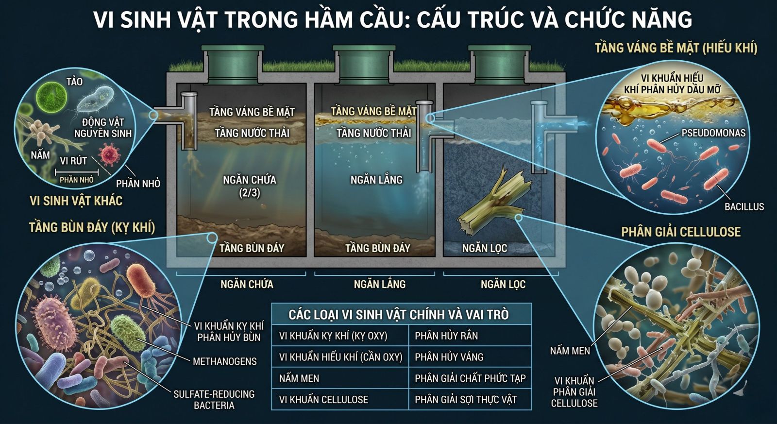 Vi sinh vật trong hầm cầu